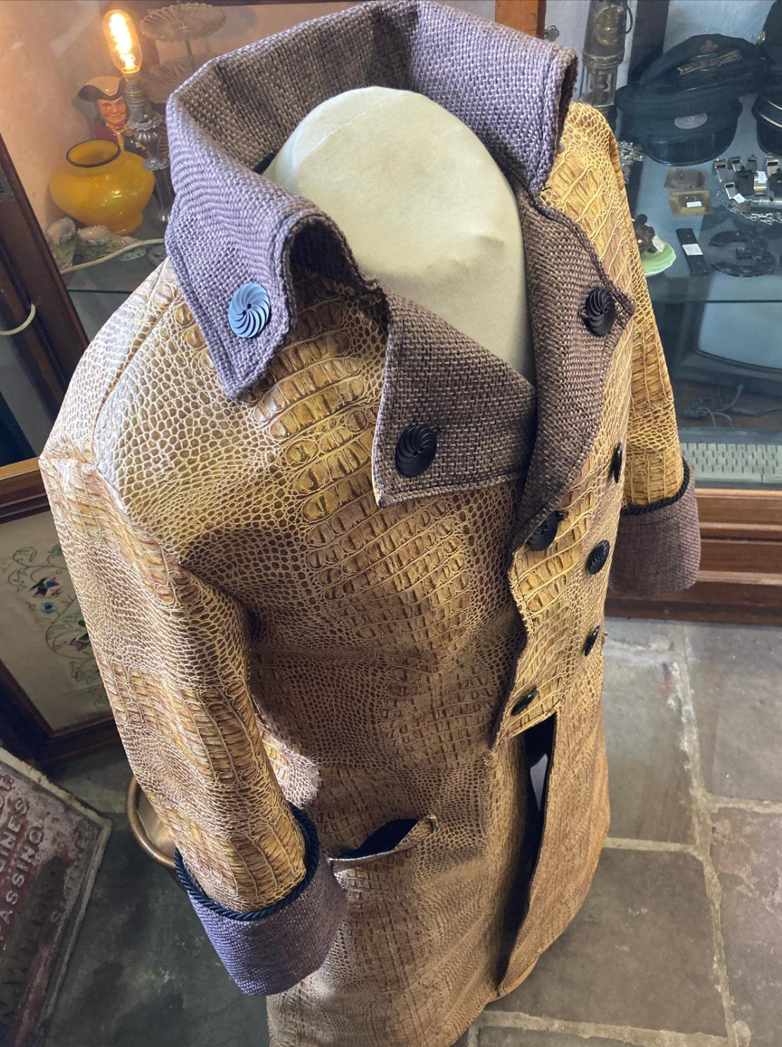 Custom Made Micra leather coat - XL