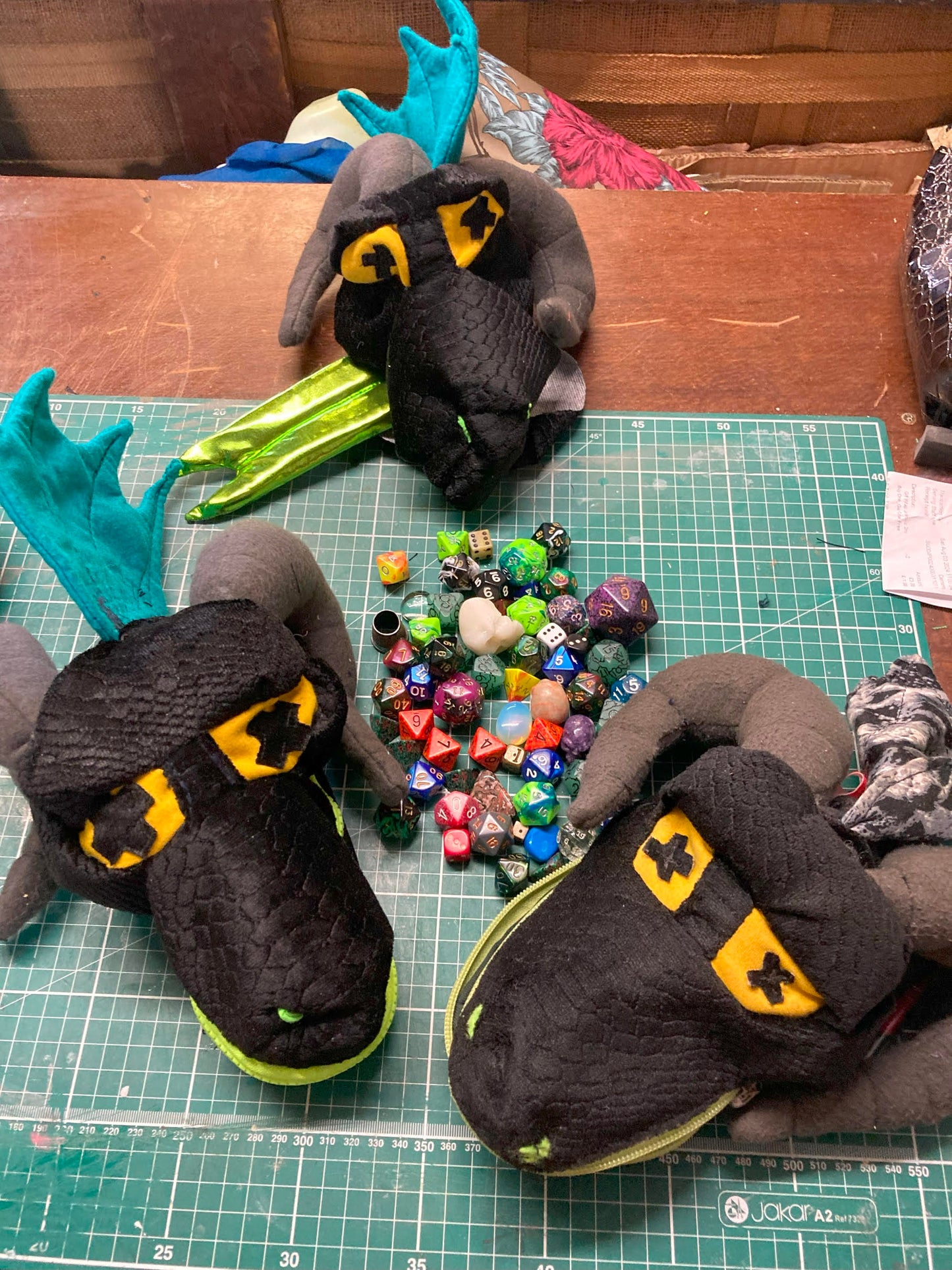 Dragon Head Dice Bag - Blue detail